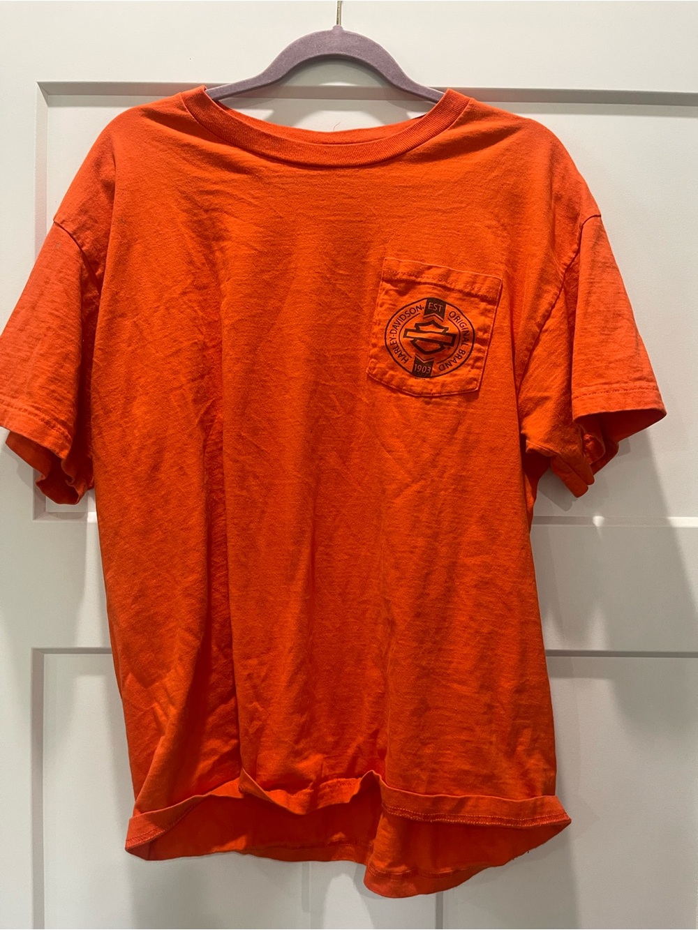 Harley-Davidson Bright Orange Short Sleeve Pocket Tee